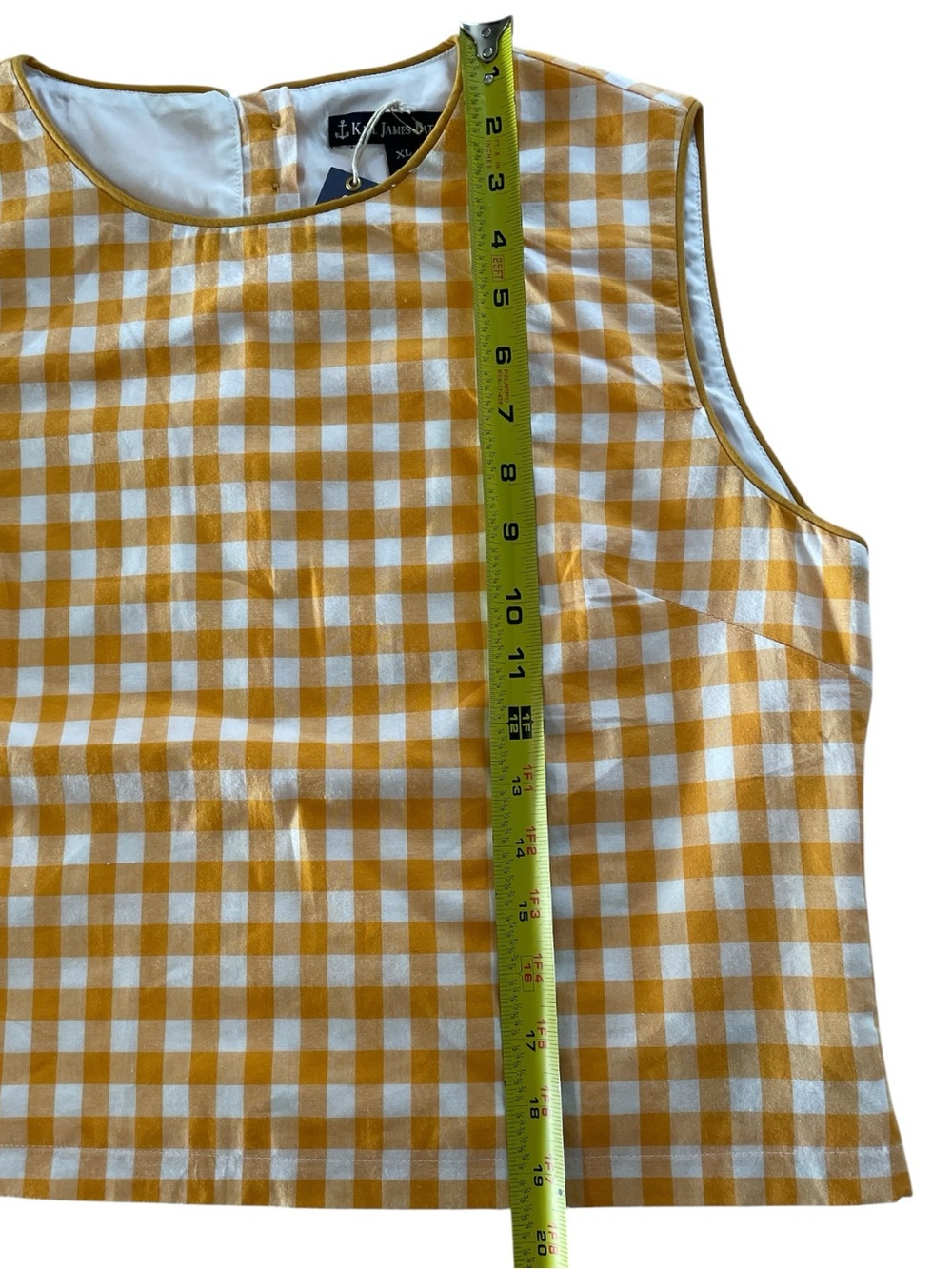 KIEL JAMES PATRICK Gingham Sleeveless Cropped Top Orange/white XL, NWT - Picture 13 of 14